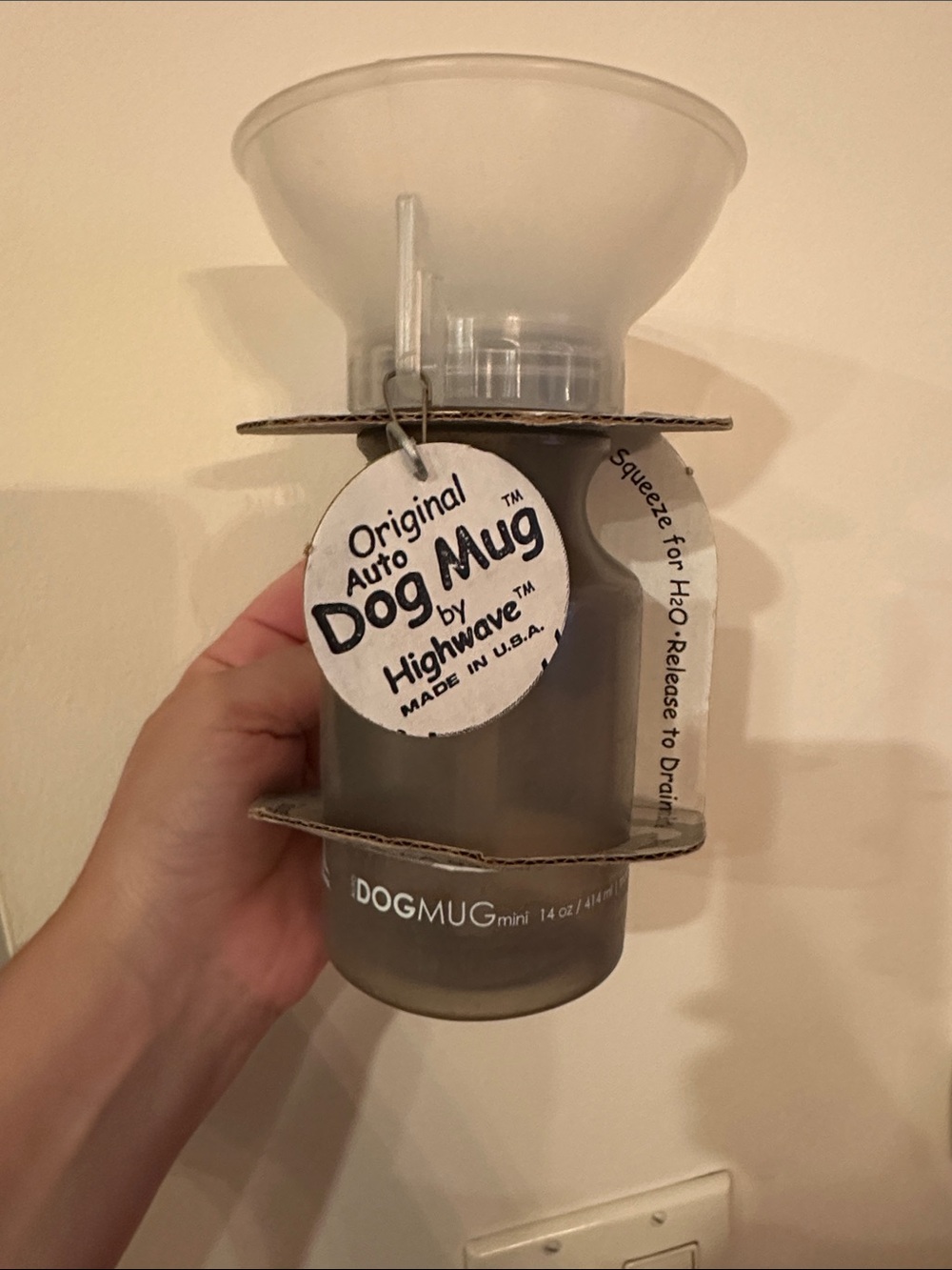 New- Original DogMug by Highwave- Portable Gray Dog Water Bottle by